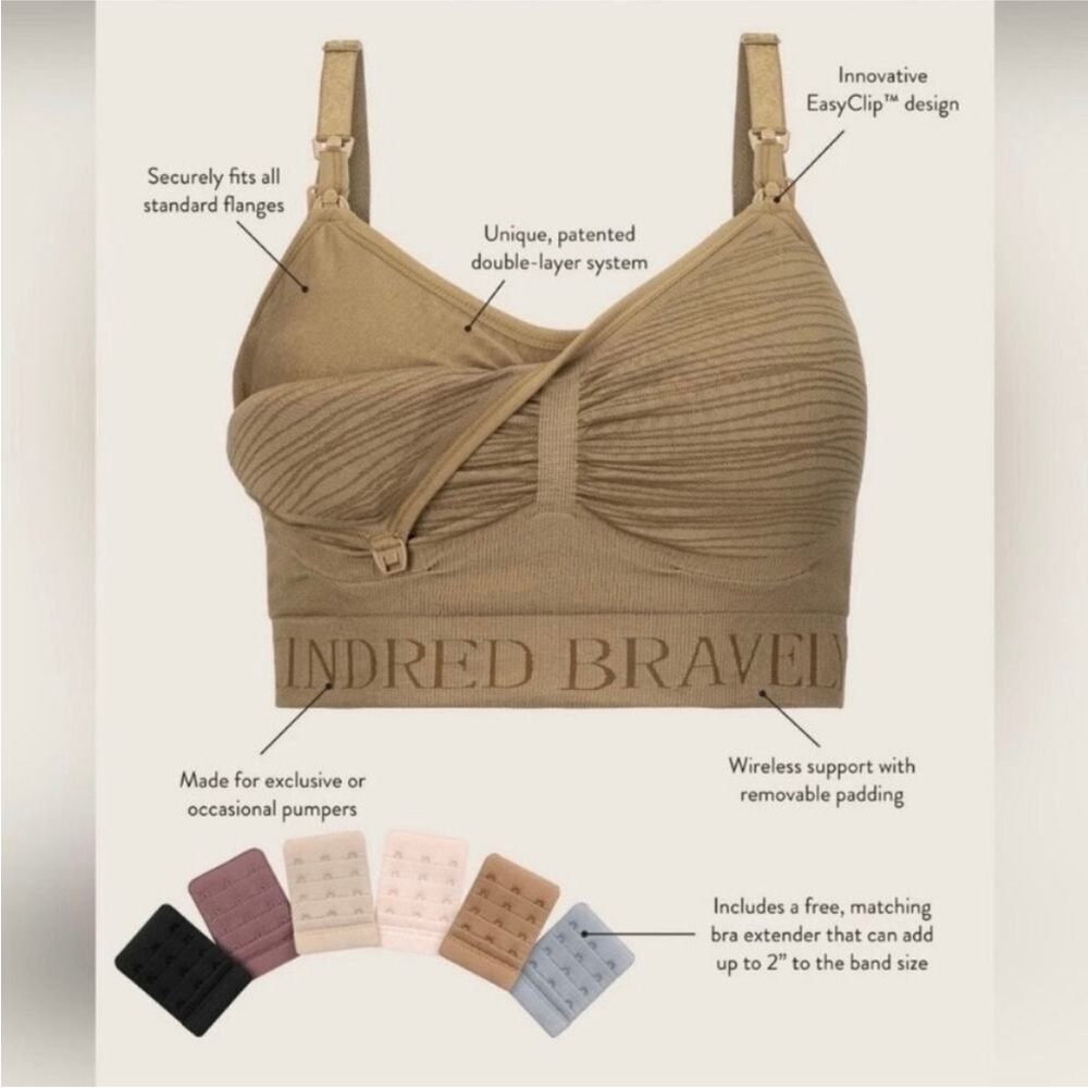 Kindred Bravely Tan Sublime Hands-Free Pumping Nursing Bra 1X Busty Fit - Picture 2 of 7